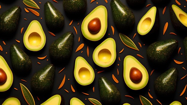 Fresh avocado pattern background texture