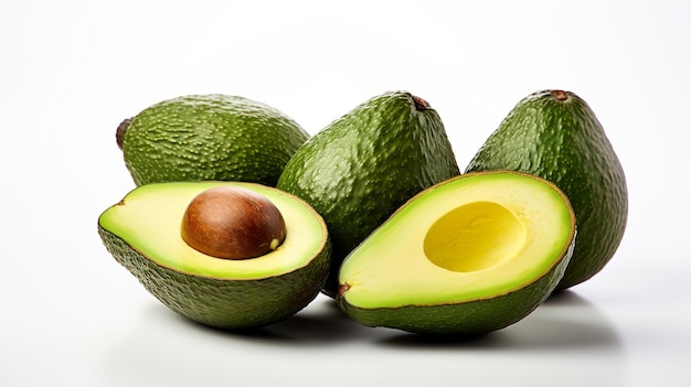 Fresh Avocado on White Background CloseUps