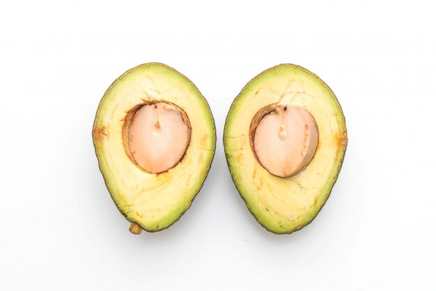 fresh avocado on white background