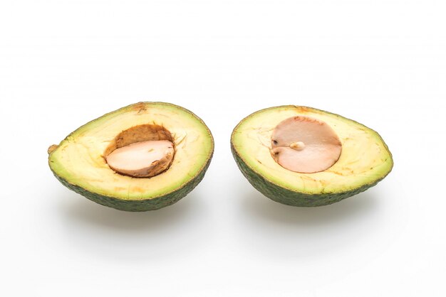 fresh avocado on white background