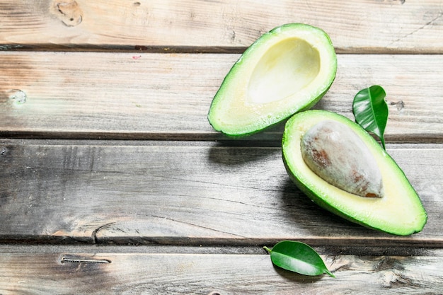 Fresh avocado with leaves