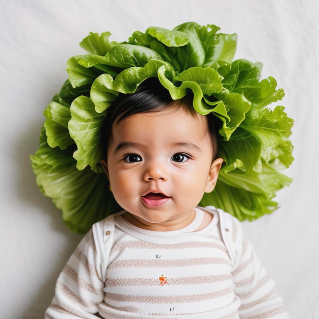 Fresh baby cos lettuce on white background