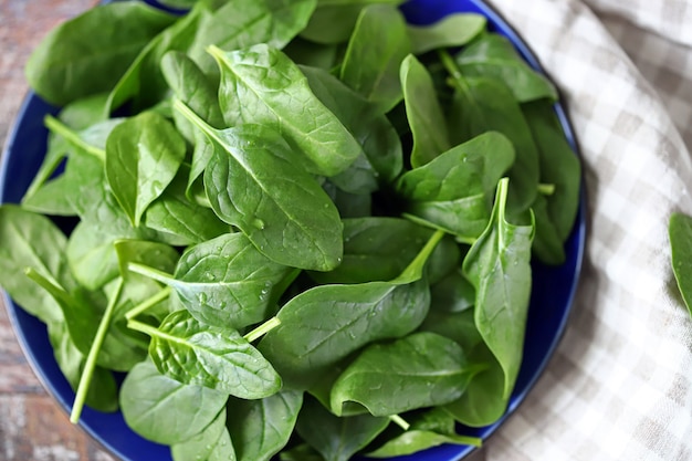 Fresh baby spinach.