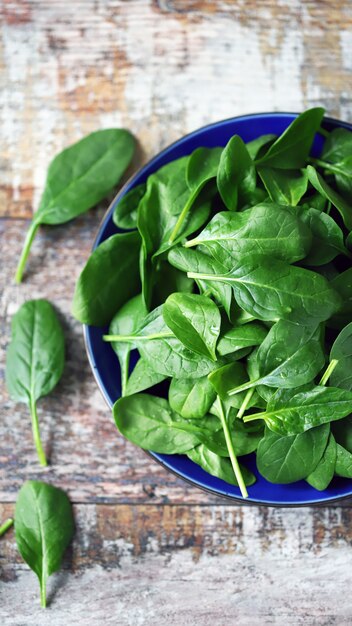 Fresh baby spinach.