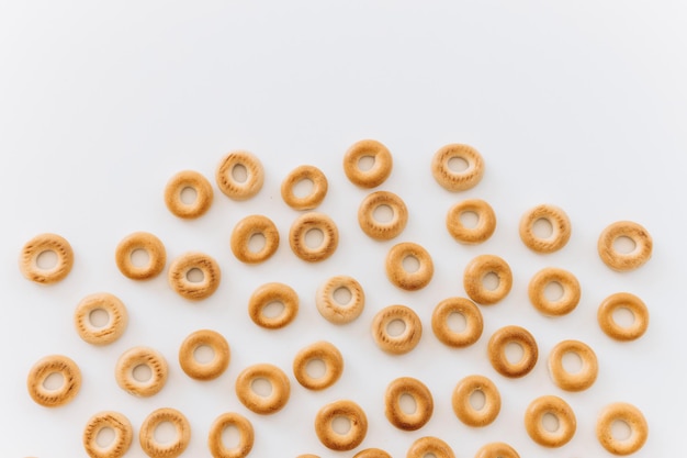 Fresh bagel on white background