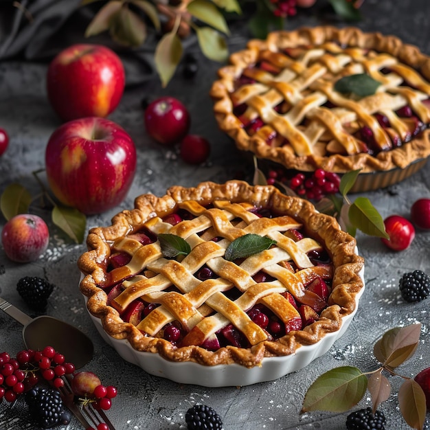 Fresh baked berry pie for dessert