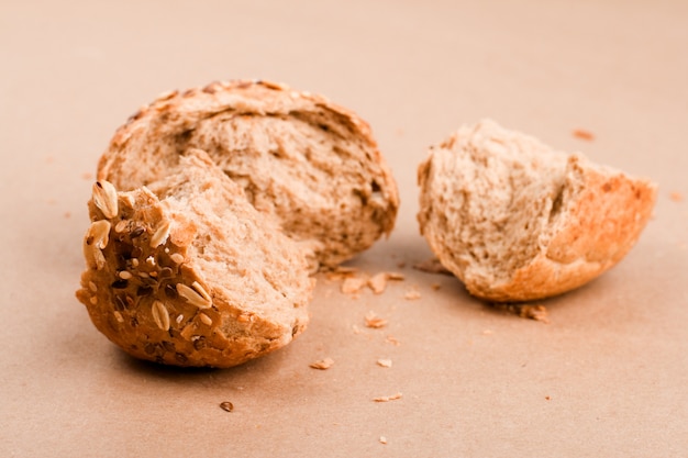 Fresh baked bread closeup