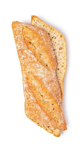 Fresh baked bread on white background