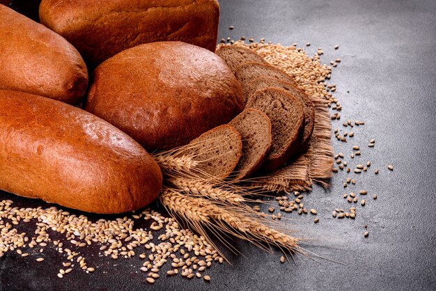 Fresh baked brown bread. Freshly baked traditional bread.