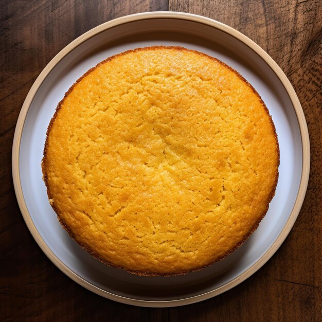 fresh baked cake in pan isolated on plain background