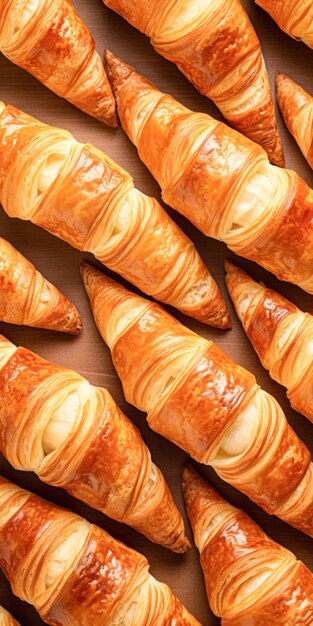 Photo fresh baked croissants or pastry