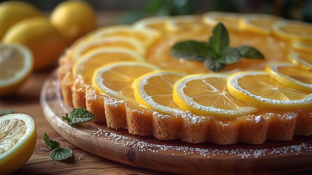 Fresh baked homemade lemon cheesecake