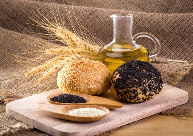 A fresh baked loaf of whole grains bread with poppy