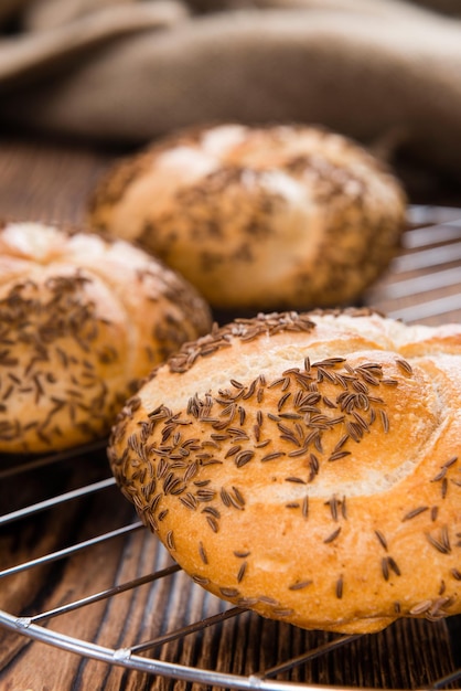 Fresh baked Rolls with Caraway
