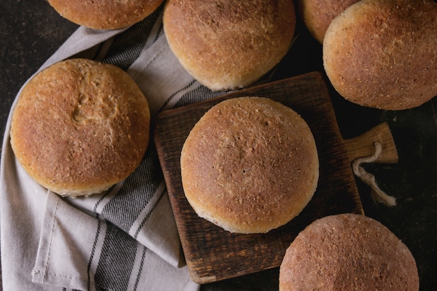 Fresh baked wholegrain buns