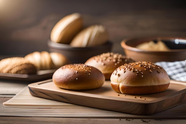 Fresh baked wholegrain buns