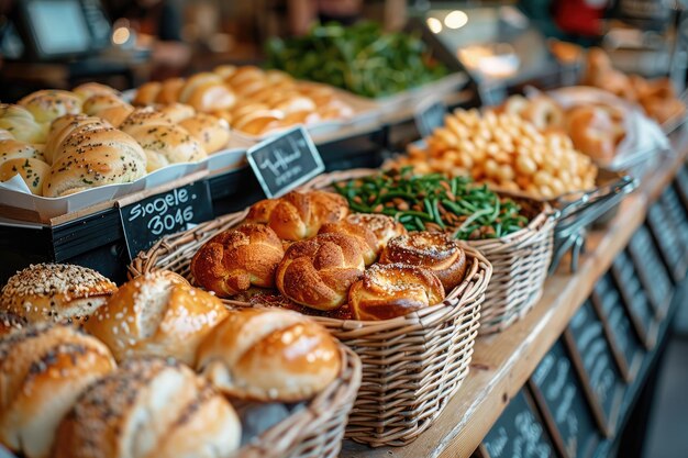 fresh bakery product with basket professional advertising food photography