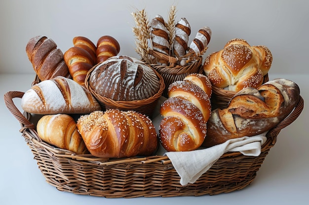 fresh bakery product with basket professional advertising food photography