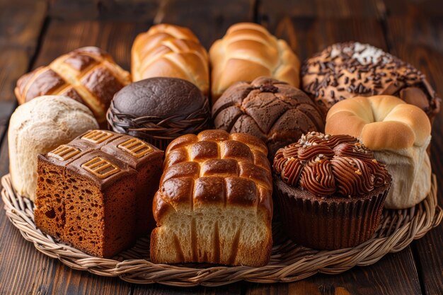 fresh bakery product with basket professional advertising food photography