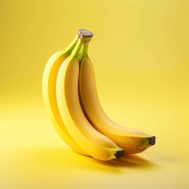 Свежий банан, изолированный на белом фоне, сгенерирован AI