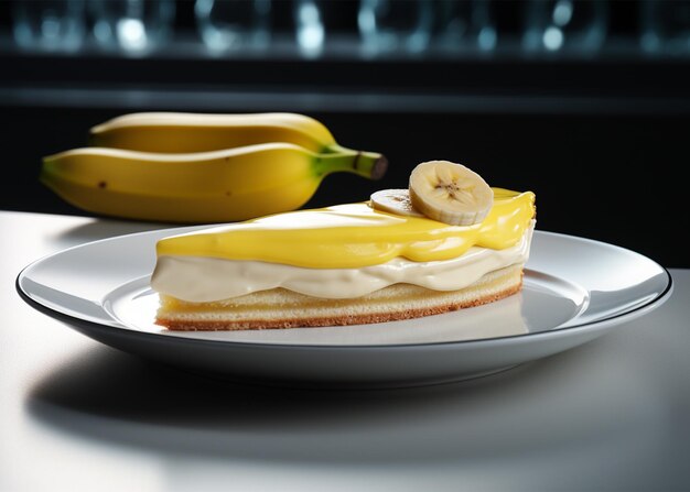 Foto banana fresca su un piatto