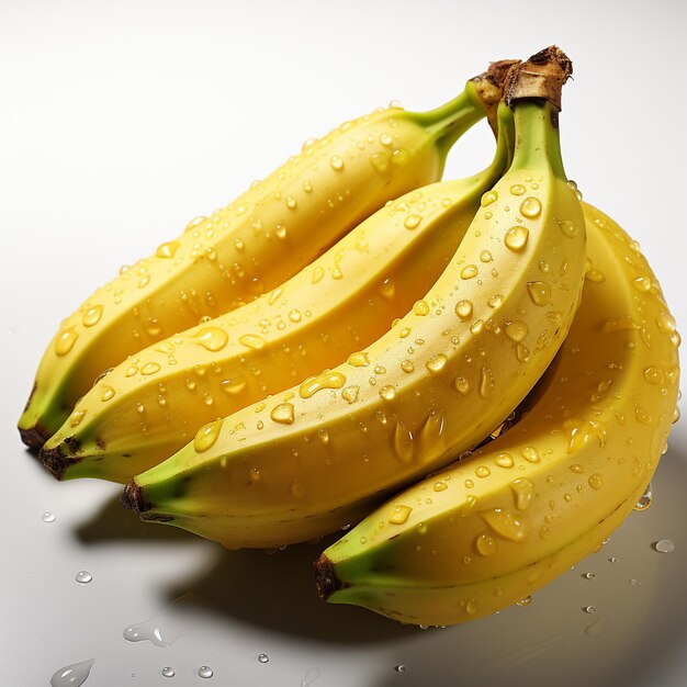 Fresh banana seamless background generative ai