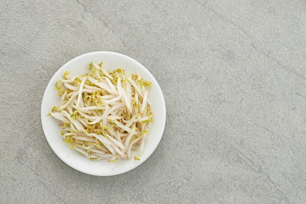 Fresh bean sprouts or tauge ready to cook Selected focus