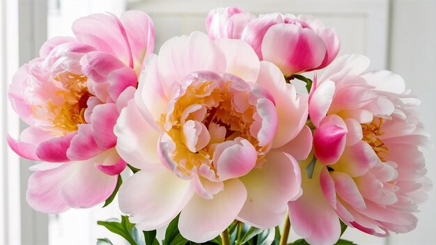 Fresh beautiful peony flowers