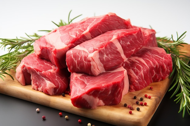 fresh beef isolated on white background