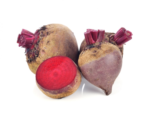 Fresh beetroot isolated on white