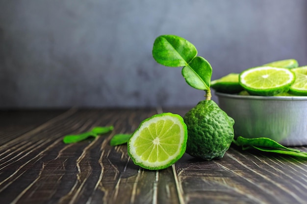 Fresh bergamot fruit slices in a bowl