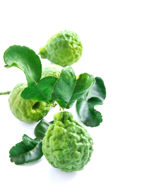 Fresh bergamot on white background