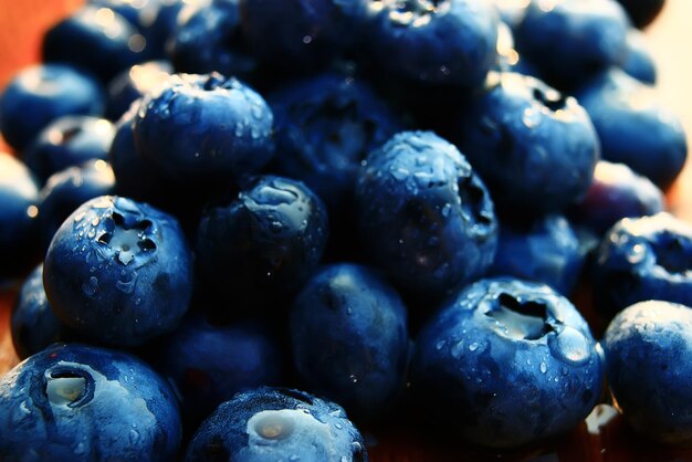 fresh berries blueberries close-up scattered