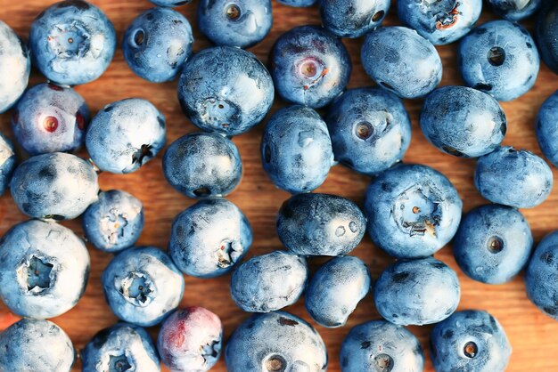 Photo fresh berries blueberries closeup scattered