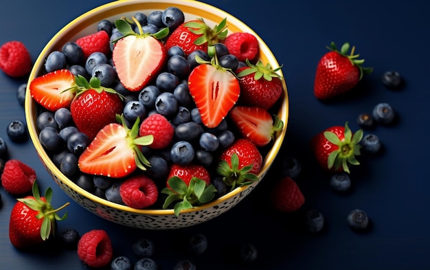 Fresh Berries in a Bowl Generative AI