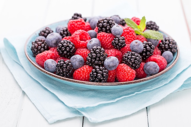 Fresh berries in a plate