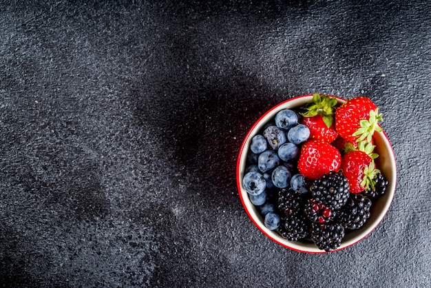 Fresh berries in a small bowl