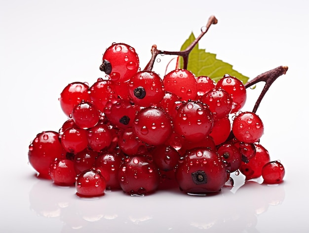 Fresh Berries on White Background Adorned with Glistening Drops