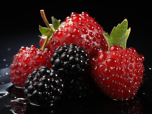 Fresh Berries on White Background