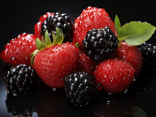 Fresh Berries on White Background