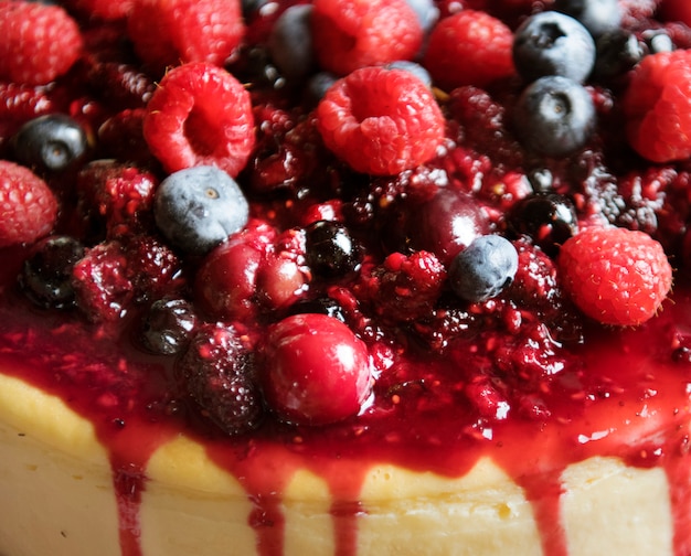 Fresh berry cheescake food photography recipe idea