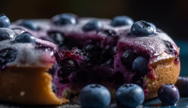Десерт из свежих ягод на деревянном столе, созданный искусственным интеллектом