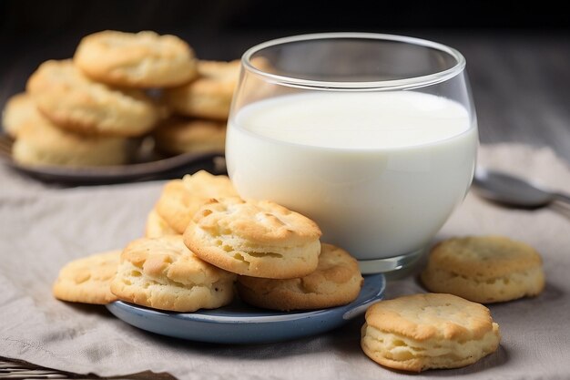 Fresh biscuits and milk