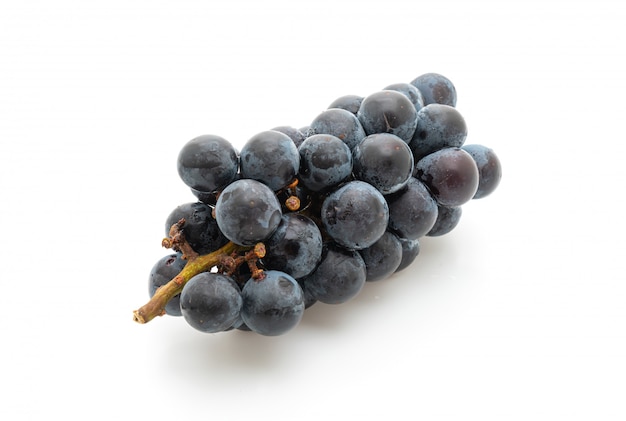 fresh black grapes isolated