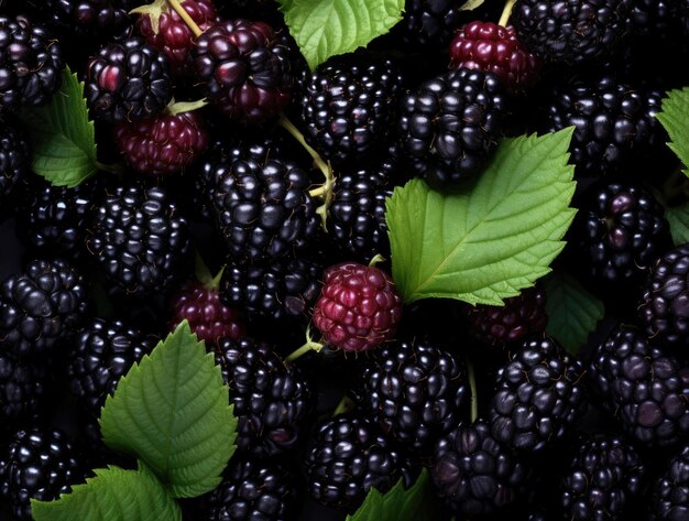 Fresh black raspberries background