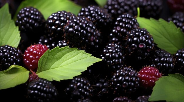 Fresh black raspberries background