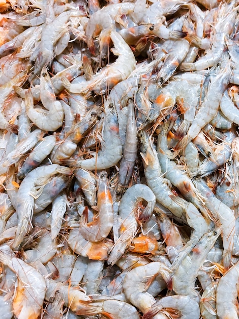 Fresh black tiger shrimp. Seafood cooking concept. Healthy food. Recipe ingredient. Market product.