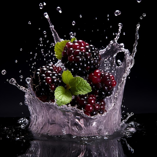 Fresh Blackberry and splash of water