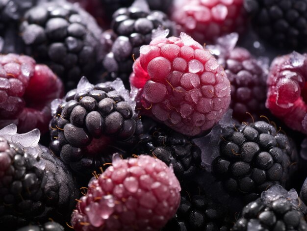 Photo fresh blackberry with drops of water