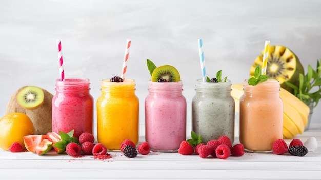 fresh blended fruit smoothies made with mango